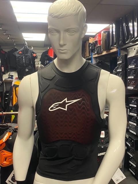 Alpinestars chest protection on display in store