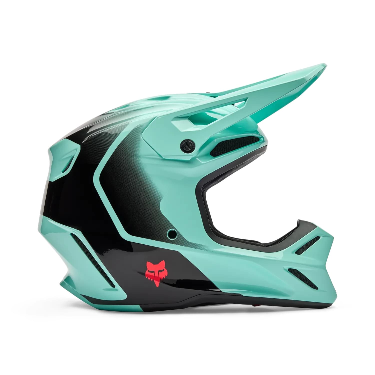 Fox V3 motocross/enduro/off-road helmet teal/red