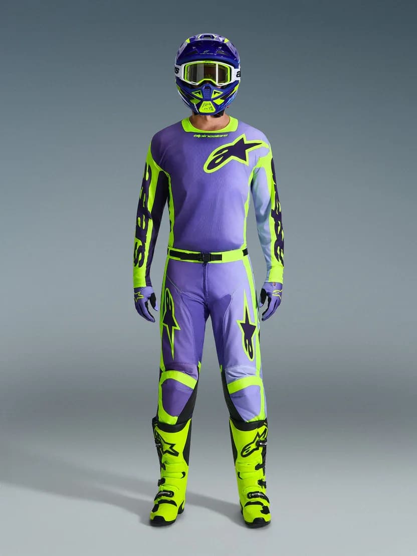 Alpinestars Racer Portl 2026 Full Kit Purple Yellow Fluo
