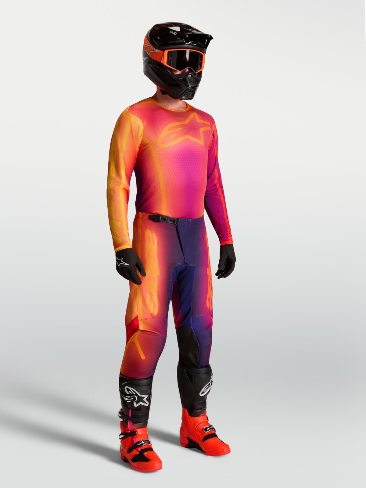 Alpinestars fluid kepler 2027 full motocross/enduro kit orange/purple