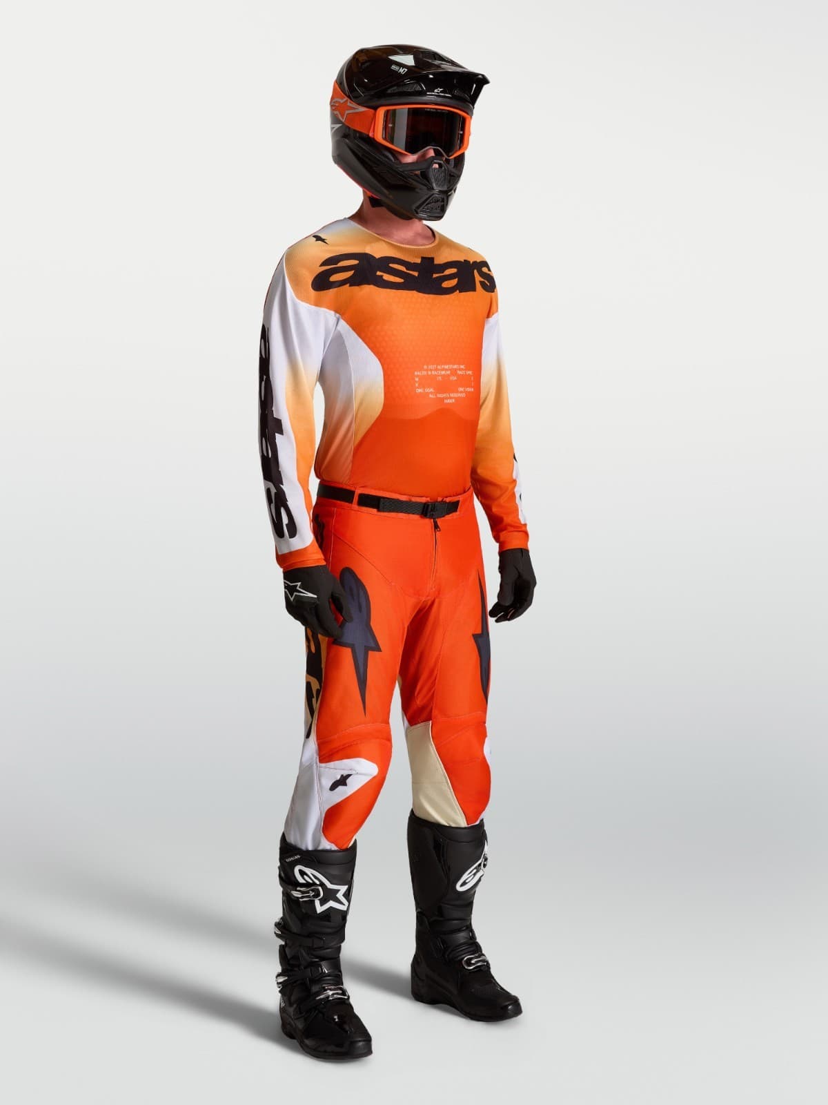 Alpinestars racer amber full 2027 motocross/enduro kit orange/gold/blue