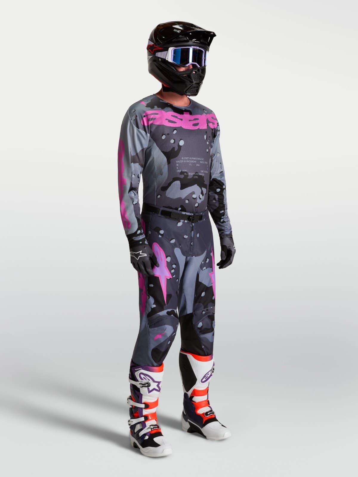 Alpinestars racer long full 2027 motocross/enduro kit grey/camo/purple