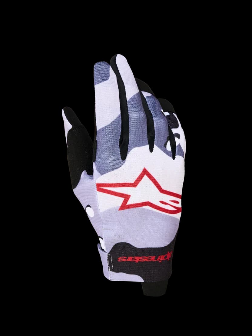 Alpinestar Radar Gloves Ash Grey/Light Lilac/Red/Black