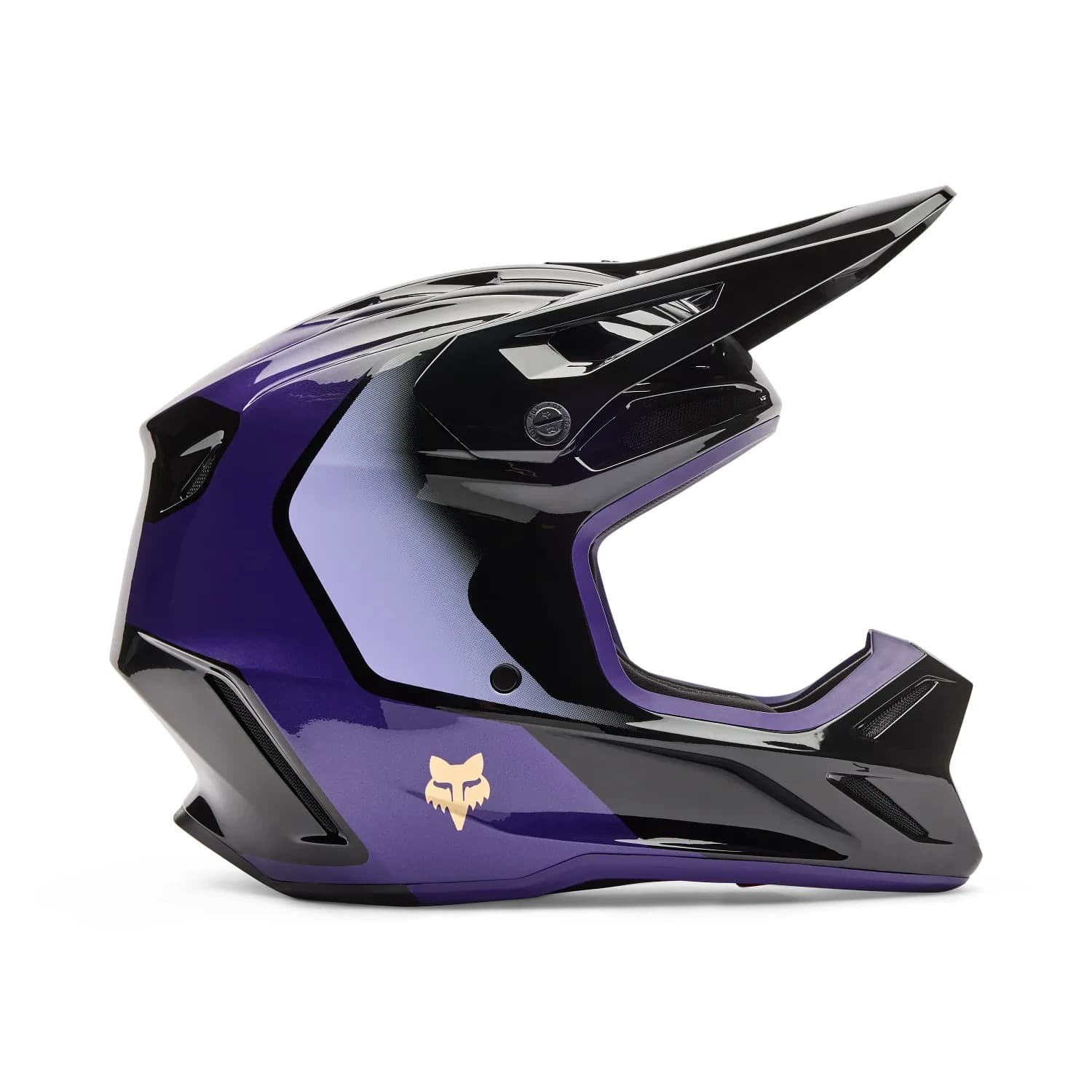 Fox V3 grape/black/gold motocross/enduro/off-road helmet